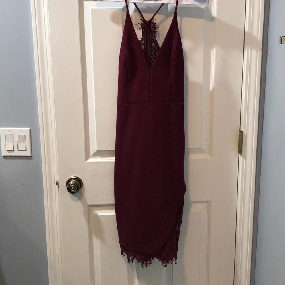 Astr lace maroon dress